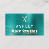 Hair Stylist Salon Aquamarin Goldmedaille Visitenkarte (Vorderseite)