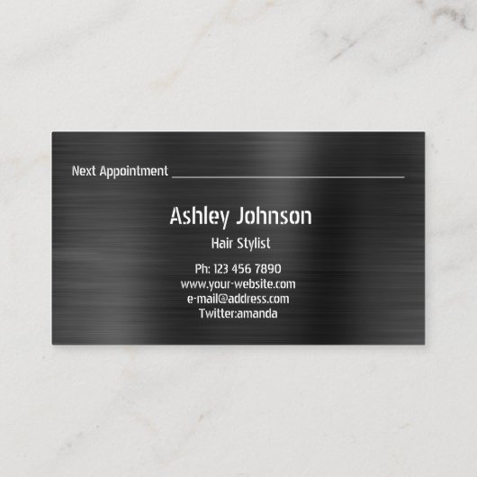 Hair Stylist Salon Black Gold Karte (Rückseite)