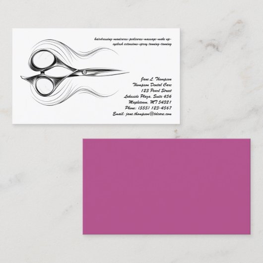 Hair Stylist & Salon Business Card Visitenkarte (Vorne/Hinten)