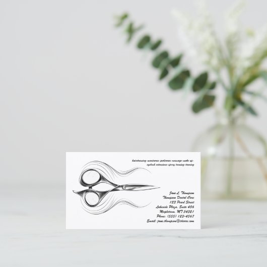 Hair Stylist & Salon Business Card Visitenkarte (Stehend Vorderseite)