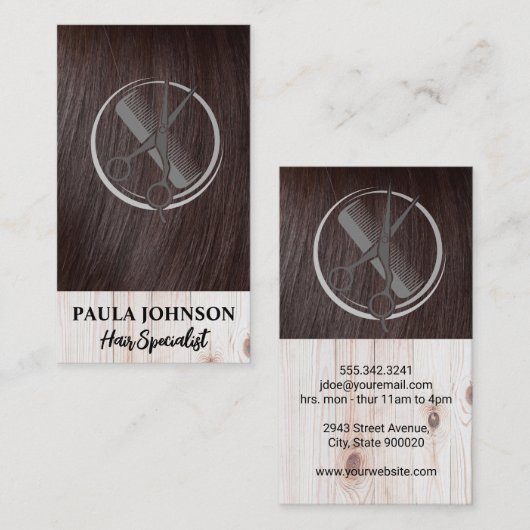 Hair Stylist | Salon-Logo Visitenkarte (Vorne/Hinten)