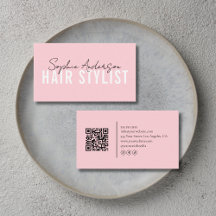 Hair Stylist Salon Pink QR Code