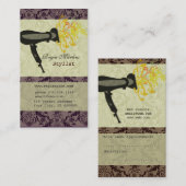 Hair Stylist  Salon Spa Blossom Damask Hair Dryer Terminkarte (Vorne/Hinten)