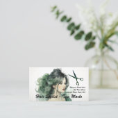 Hair Stylist & Salon Visitenkarte (Stehend Vorderseite)