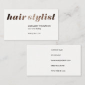 Hair Stylist Salon Visitenkarte (Vorne/Hinten)
