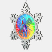 Hair Stylist Schneeflocken Zinn-Ornament (Rechts)