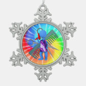 Hair Stylist Schneeflocken Zinn-Ornament (Vorderseite)