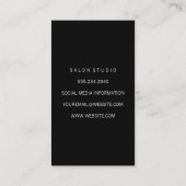 Hair Stylist | Schwarze Haare Visitenkarte (Rückseite)