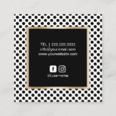 Hair Stylist Scissor Logo Moderne Polka Dots Quadratische Visitenkarte (Rückseite)