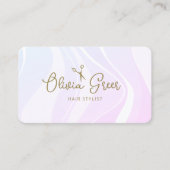 Hair Stylist Scissor Pink Lavender Retro Waves Visitenkarte (Vorderseite)