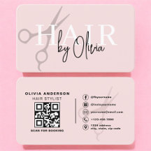 Hair Stylist Scissors Blush Pink QR Code