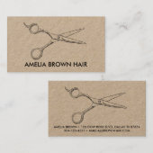 Hair Stylist Scissors Chic Drawing Barber CUSTOM Visitenkarte (Vorne/Hinten)