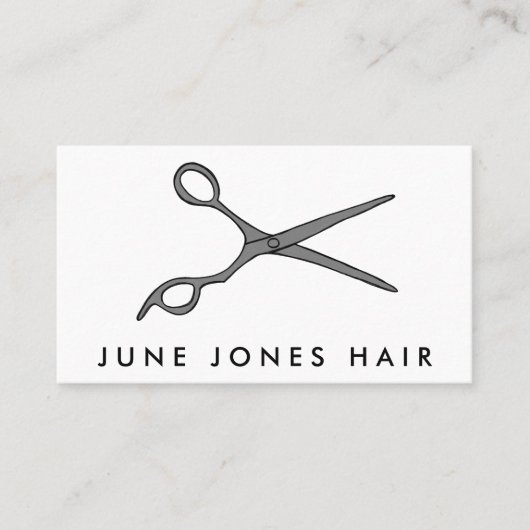 Hair Stylist Scissors Chic Line Zeichn CUSTOM Bus Visitenkarte (Vorderseite)
