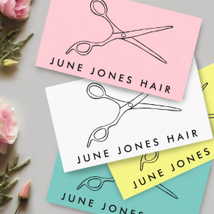 Hair Stylist Scissors Chic Line Zeichnend CUSTOM Visitenkarte