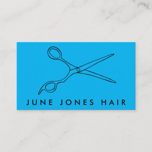 Hair Stylist Scissors Chic Line Zeichnend CUSTOM Visitenkarte (Vorderseite)