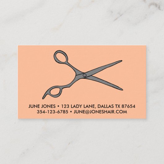 Hair Stylist Scissors Chic Line Zeichnend CUSTOM Visitenkarte (Rückseite)