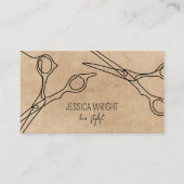Hair Stylist Scissors Chic Modern Simple Line Art Visitenkarte (Vorderseite)