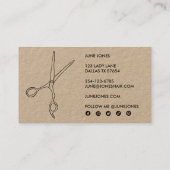 Hair Stylist Scissors Elegante Chic Social Media Visitenkarte (Rückseite)