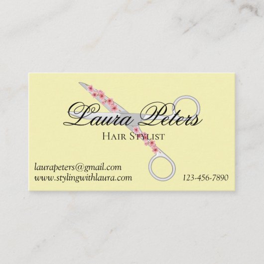Hair Stylist Scissors - Moderne Visitenkarte (Vorderseite)