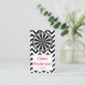 Hair Stylist Scissors Retro Zigzag Business / Terminkarte (Stehend Vorderseite)