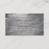 Hair Stylist Script Grunge Metalic Beauty Salon Visitenkarte (Rückseite)
