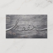 Hair Stylist Script Grunge Metalic Beauty Salon Visitenkarte (Vorderseite)