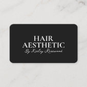 Hair Stylist Script Minimal Monogram Black Visitenkarte (Vorderseite)