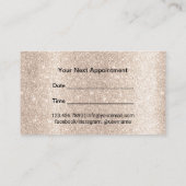 Hair Stylist Script Moderner Beige Glitzer Terminkarte (Rückseite)