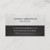 Hair Stylist Silver Metal Textur Hintergrund Terminkarte (Rückseite)