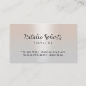 Hair Stylist Silver Scissy Typografy Salon Visitenkarte (Rückseite)