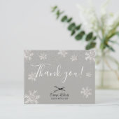 Hair Stylist Silver Snowflakes Holiday Danke Postkarte (Stehend Vorderseite)