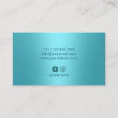 Hair Stylist Silver Tropfens Türkis Schönheitssalo Visitenkarte (Rückseite)