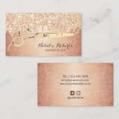 Hair Stylist Stilvolle Rose Gold Tropfen Schönheit Visitenkarte (Vorne/Hinten)