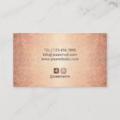 Hair Stylist Stilvolle Rose Gold Tropfen Schönheit Visitenkarte (Rückseite)