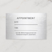 Hair Stylist Stilvoller Silver 3D Typografy Salon Terminkarte (Rückseite)