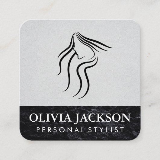 Hair Stylist | Stylist | Beautician Quadratische Visitenkarte (Vorderseite)