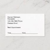 Hair Stylist Termine Business Cards Visitenkarte (Rückseite)