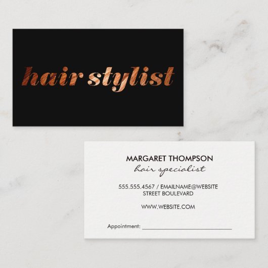 Hair Stylist Terminkarte (Vorne/Hinten)