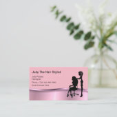 Hair Stylist Trendy Business Cards Visitenkarte (Stehend Vorderseite)