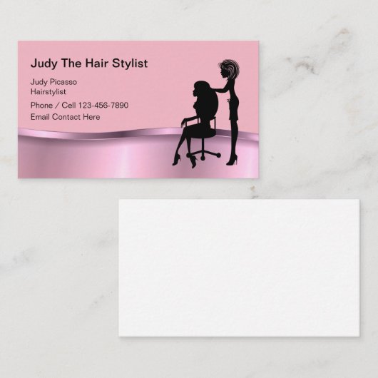Hair Stylist Trendy Business Cards Visitenkarte (Vorne/Hinten)