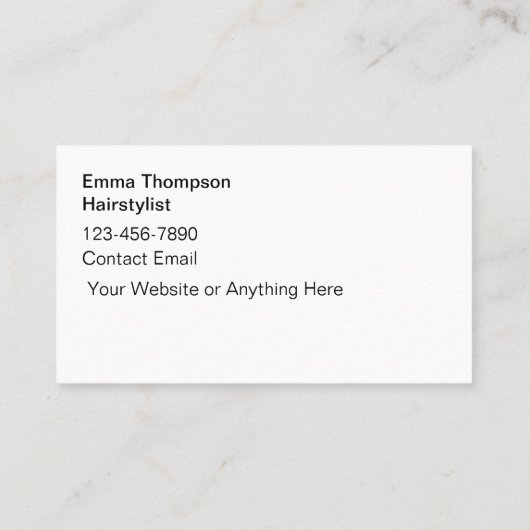 Hair Stylist Trendy Business Cards Visitenkarte (Rückseite)