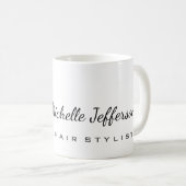 Hair Stylist Trendy Minimalistisch Modern Ihr Name Kaffeetasse (VorderseiteRechts)