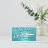 Hair Stylist Turquoise Drips Salon Appointment Terminkarte (Stehend Vorderseite)