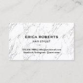 Hair Stylist Typografie Modernes Gold Lila Marmor Visitenkarte (Rückseite)