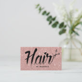 Hair Stylist Typografy Rose Gold Glitzer Modern Terminkarte (Stehend Vorderseite)
