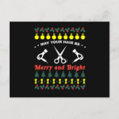 Hair Stylist Ugly Christmas Knit Sweater Gift Postkarte (Vorderseite)