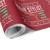 Hair Stylist Ugly Christmas Sweater Geschenkpapier (Rolleneckpunkt)