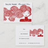 Hair Stylist Wave Hair Fantasy Terminkarte (Vorne/Hinten)