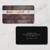Hair Stylist Wood Panel Visitenkarte (Vorne/Hinten)