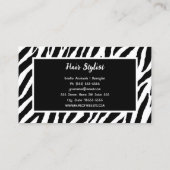 Hair Stylist Zebra Rose Glam Visitenkarte (Rückseite)